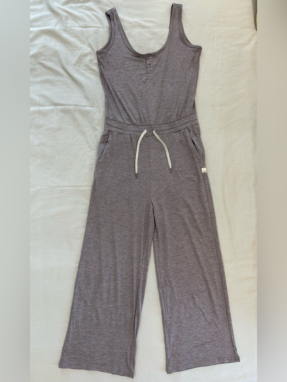 Vuori Light Purple Cropped Wide Leg Jumpsuit